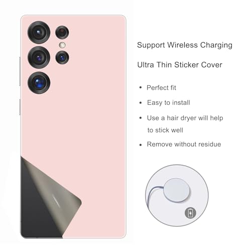 CXWITHY 2 Pack Skin Wrap for Samsung Galaxy S25 Ultra, Phone Stickers Protective Film Ultra Thin Vinyl Decal Color Changing Cover for Mobile's Back, Camera, Frame (Pink) - Image 5