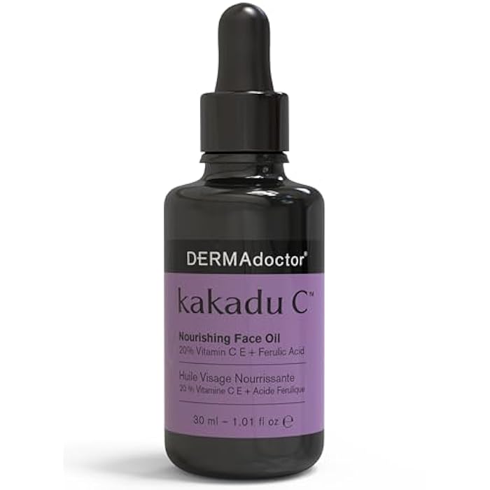 DERMAdoctor Night Face Oil Toner Anti-Aging Hydrating - 20% Vitamin C Ester, Vitamin E, Ferulic Acid, & Marula Oil for Face | Concentrated Vitamin-C Ester Facial Oils | Dermatologist Formulated - 1 Oz - Image 1