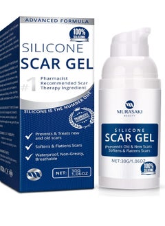 MURASAKI BEAUTY 100% Silicone Scar Gel Scar Cream - Advanced Scar Gel for Surgical Scars, C-Section, Stretch Marks, Acne, Injury, Burns, Keloids, Old and New Scars 1.06oz(30g)  - Image 1