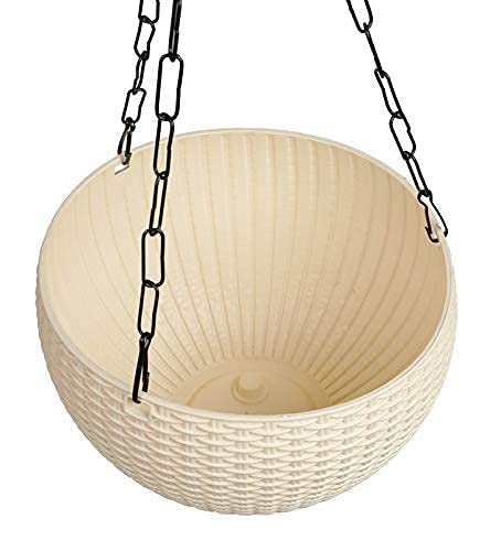Pass Pass PASSPASSIndoor Hanging Planter Self Watering Hanging Basket Set with Drain Hole Plastic Hanging Pots for Plants Flowers Outdoor Balcony Patio Garden Home Decoration Pack of 2 - Image 4