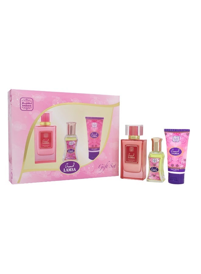 Naseem Lamsa Luxury Gift Set 3pcs -(Eau De Parfum, Roll-On Perfume Oil & Body Cream) image 2