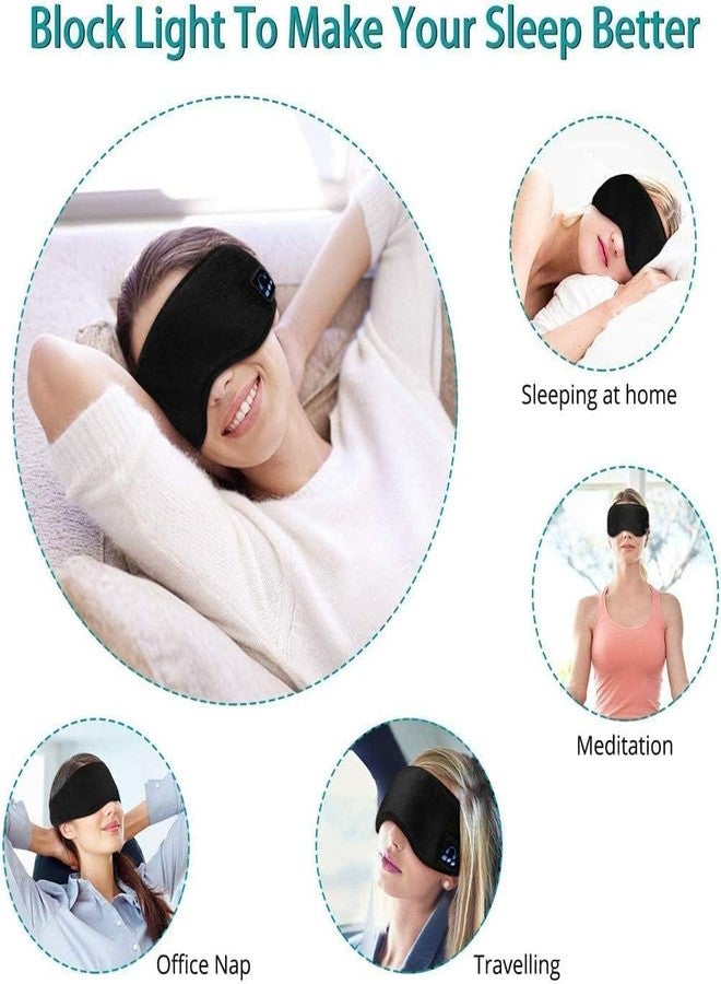 Adrohai Fabric Wireless Sleep Mask With Bluetooth Sleep Headphones Music Travel Sleeping Headset Music Sleep Eye Mask Travel Sleeping Mask For Women Men Sleep Eye Shades Wireless Eye Mask - Image 5