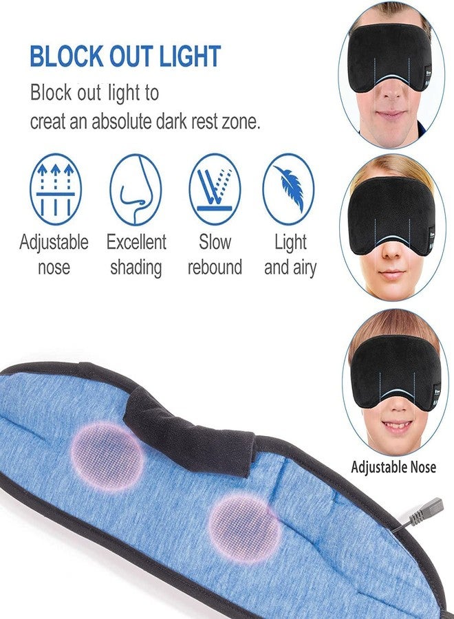 Adrohai Fabric Wireless Sleep Mask With Bluetooth Sleep Headphones Music Travel Sleeping Headset Music Sleep Eye Mask Travel Sleeping Mask For Women Men Sleep Eye Shades Wireless Eye Mask - Image 4