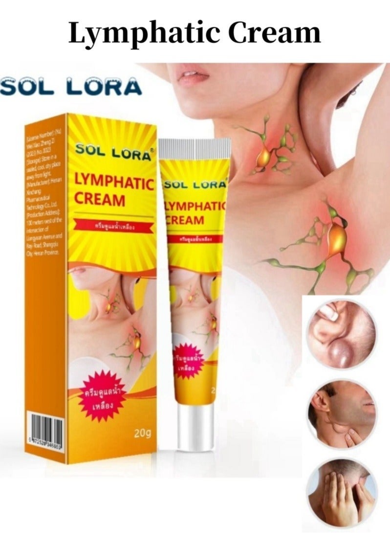 SOL LORA Lymphatic Cream  ，Lipoma Cream， Lymphatic Neck Vice Underarm Ginger Pads For Armpits Swelling And Pain， Anti-Cellulite Remover  ﻿，Lipolysis Fat Lump Removal And Nodular Discomfort For Body And Face  ﻿ - Image 1