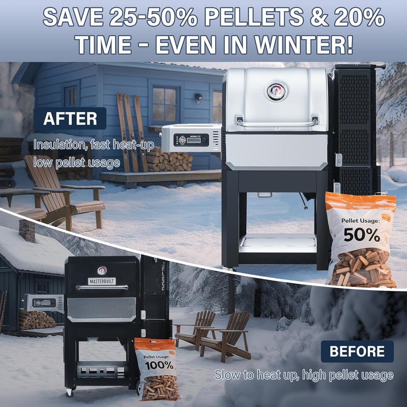 Utheer Grill Thermal Insulated Blanket for Masterbuilt Gravity Series 800 Charcoal Grill, fits MB20040221 Gravity Series Grill Smoker Insulation Blanket for Winter Cooking - Image 3