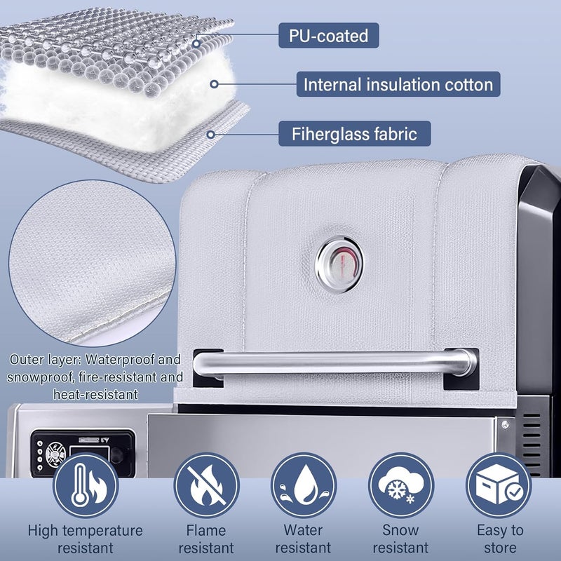 Utheer Grill Thermal Insulated Blanket for Masterbuilt Gravity Series 800 Charcoal Grill, fits MB20040221 Gravity Series Grill Smoker Insulation Blanket for Winter Cooking - Image 4