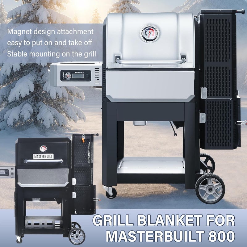 Utheer Grill Thermal Insulated Blanket for Masterbuilt Gravity Series 800 Charcoal Grill, fits MB20040221 Gravity Series Grill Smoker Insulation Blanket for Winter Cooking - Image 2
