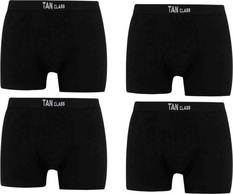 KYC Shopping Men's Lycra 4 Pieces Black Premium 1st Quality Cotton Flexible Fabric Boxer Boxers 