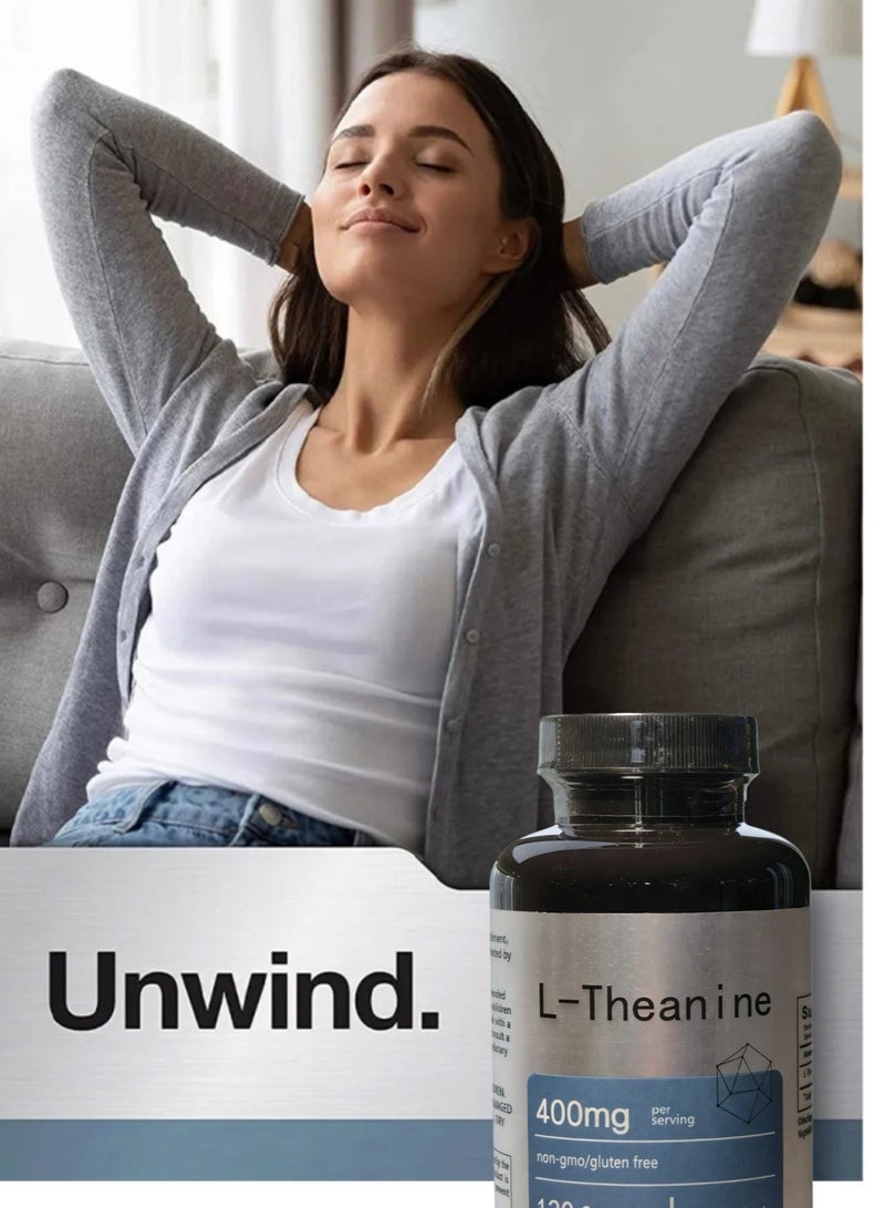 DHOP L-Theanine | 400mg | 120 Capsules | Non-GMO & Gluten Free | by Horbaach - Image 2