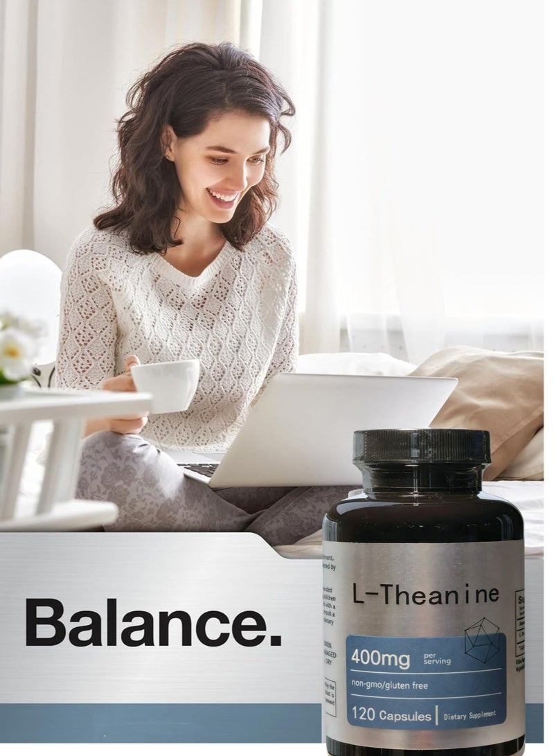 DHOP L-Theanine | 400mg | 120 Capsules | Non-GMO & Gluten Free | by Horbaach - Image 3
