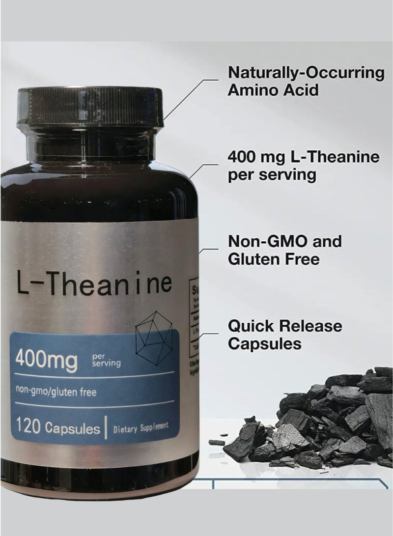 DHOP L-Theanine | 400mg | 120 Capsules | Non-GMO & Gluten Free | by Horbaach - Image 5