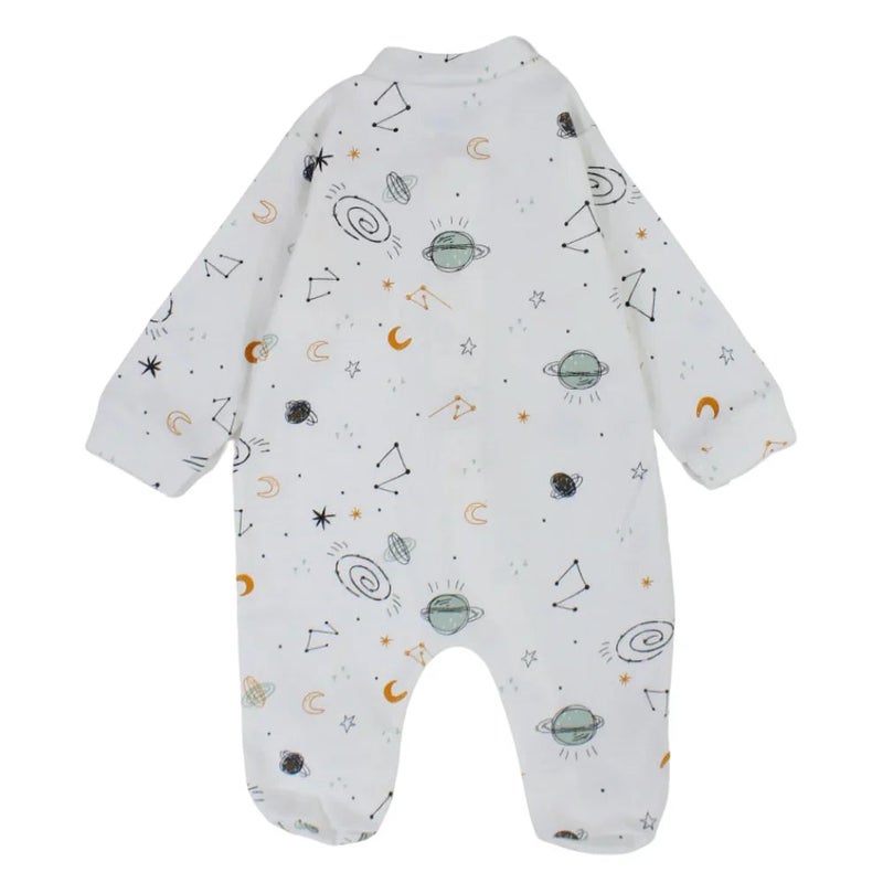 بذلة أطفال قطنية للاطفال بابل بوم – اوف وايت بطبعة كواكب - Image 2