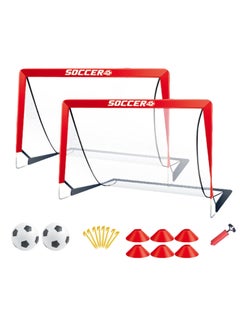 XiuWoo Soccer Goals, Portable Football Goal Set, Multiple Size Soccer Nets, Indoor Football Net for Training, Foldable Soccer Goals for Backyard, Football Sports Practice Toys for Kids and Adults  - Image 1