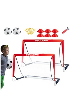 XiuWoo Soccer Goals, Portable Football Goal Set, Multiple Size Soccer Nets, Indoor Football Net for Training, Foldable Soccer Goals for Backyard, Football Sports Practice Toys for Kids and Adults  - Image 3