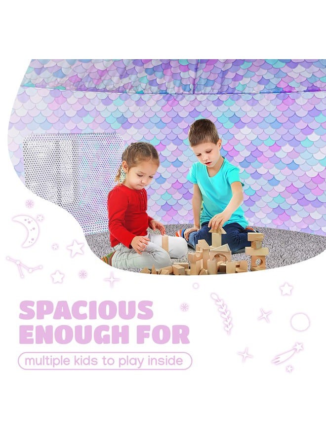 Skywin Air Tent - Quick Build Inflatable Fort, Mermaid Scale air Blow up Tent for Playing, Lounging, and Sleeping, 77 x 50 Inches (Fan not Included) - Image 4