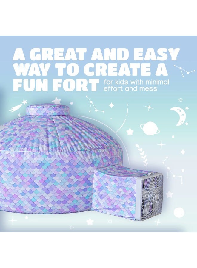 Skywin Air Tent - Quick Build Inflatable Fort, Mermaid Scale air Blow up Tent for Playing, Lounging, and Sleeping, 77 x 50 Inches (Fan not Included) - Image 3