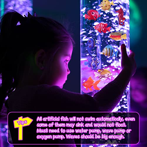 Aoriher 10 Pcs Artificial Fishes Floating Decorations for Aquarium Tank Colourful Plastic Tropical Fish Seahorse for Bubble Lamp Aquarium - Image 3