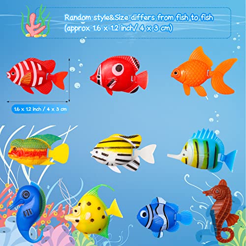 Aoriher 10 Pcs Artificial Fishes Floating Decorations for Aquarium Tank Colourful Plastic Tropical Fish Seahorse for Bubble Lamp Aquarium - Image 4