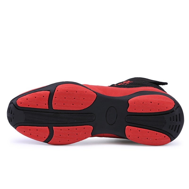 Korean Style Wrestling Shoes Children'S Mid-High Top Boxing Gym Comprehensive Training Shoes Competition Shoes Breathable Non-Slip Men'S And Women'S - Image 5