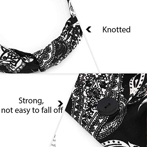 Bohend Boho Button Headband Wide Stretchy Daily Use Knotted Headwear Sport Athletic Yoga Gym Hair Accessories for Women and Girls(3pcs) (B) - Image 4