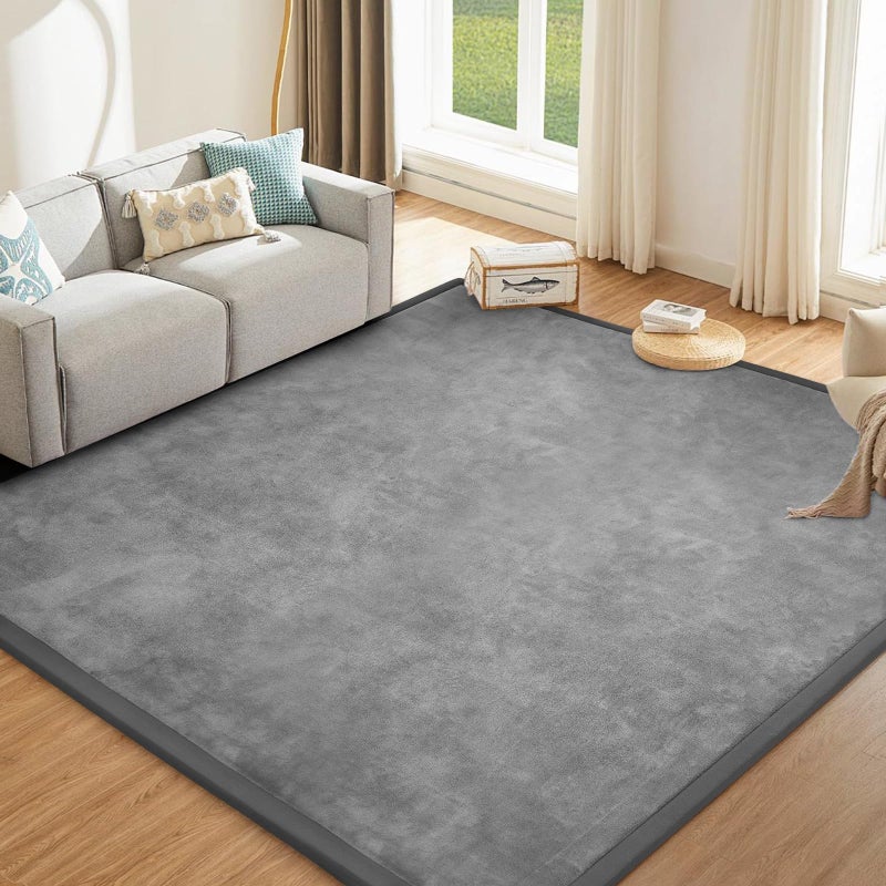 ILPEOD Baby Play Mat for Floor Nursery Rug Muscle Mat Area Rug Playroom Rug 79"x110" Playpen Mat Memory Foam 1.3" Thick Crawling Mat For Babies,Toddlers, Infants, Kids,Grey - Image 1