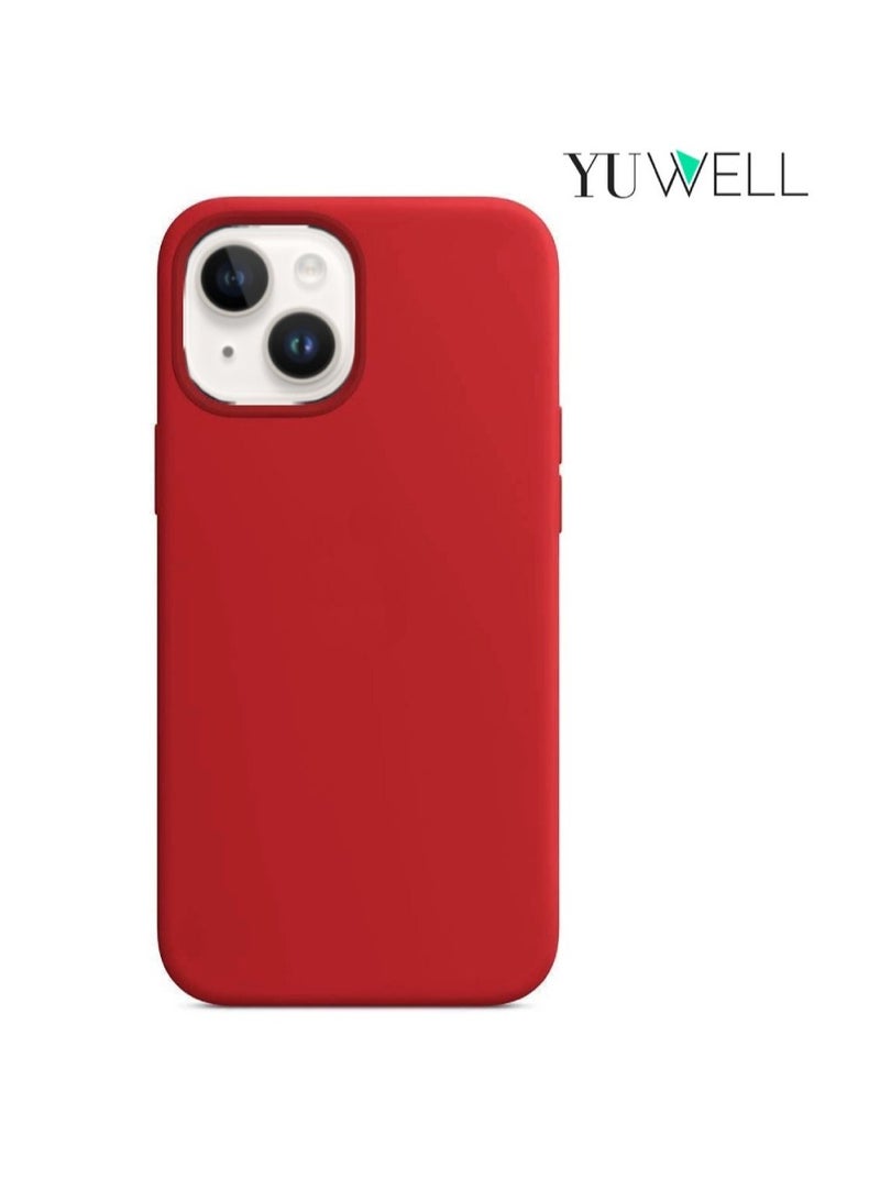 iPhone 14 Plus Case Silicone Shockproof Protective Case Cover 6.7 Inch Soft Liquid Gel Rubber iPhone 14 Plus Silicone Case Red