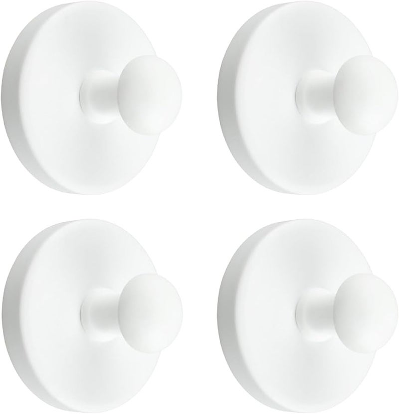 موروبور 4 قطع خطافات حائط خشبية لاصقة متينة طبيعية بيضاء حامل مناشف ومعاطف - Image 1