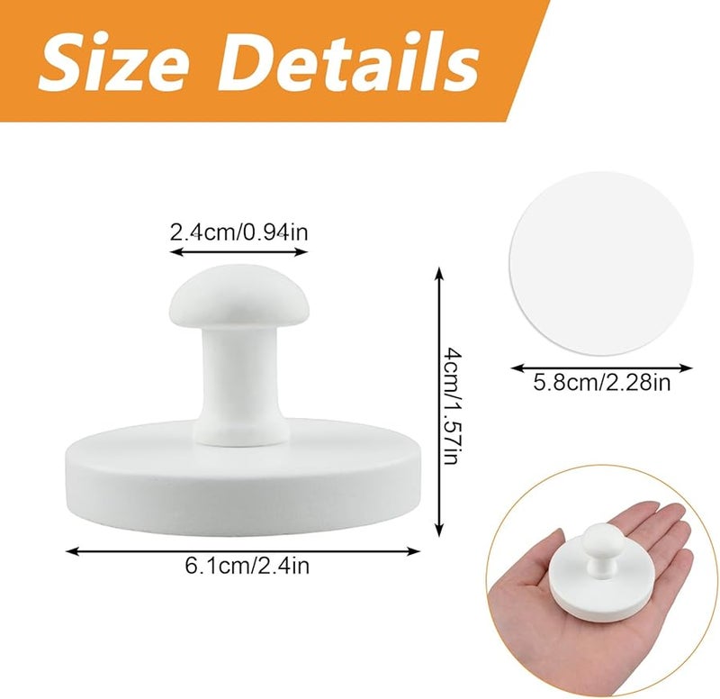 موروبور 4 قطع خطافات حائط خشبية لاصقة متينة طبيعية بيضاء حامل مناشف ومعاطف - Image 3