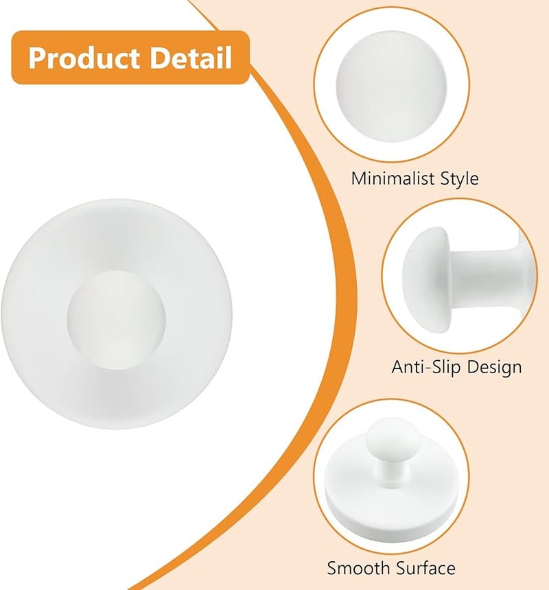 موروبور 4 قطع خطافات حائط خشبية لاصقة متينة طبيعية بيضاء حامل مناشف ومعاطف - Image 5