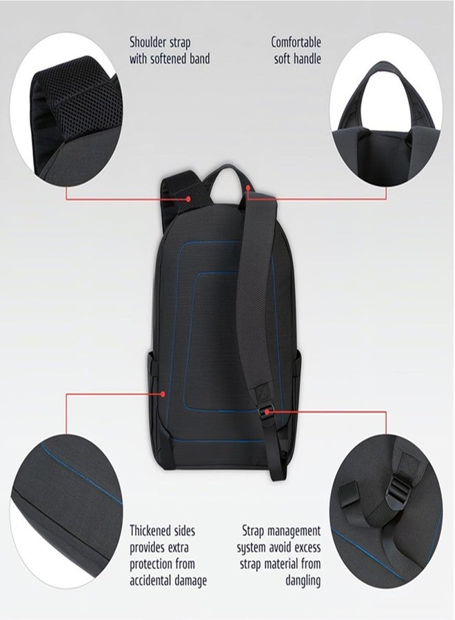 RIVACASE Alpendorf 7560 Black Laptop Canvas Water Resistant Backpack 15.6" Inches - Image 5