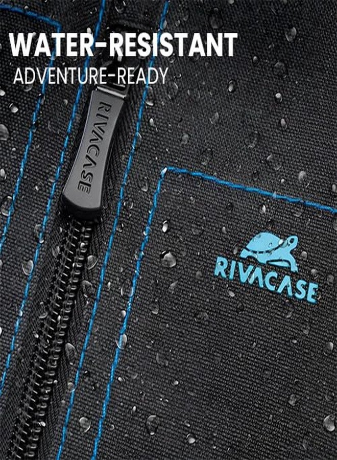 RIVACASE Alpendorf 7560 Black Laptop Canvas Water Resistant Backpack 15.6" Inches - Image 2