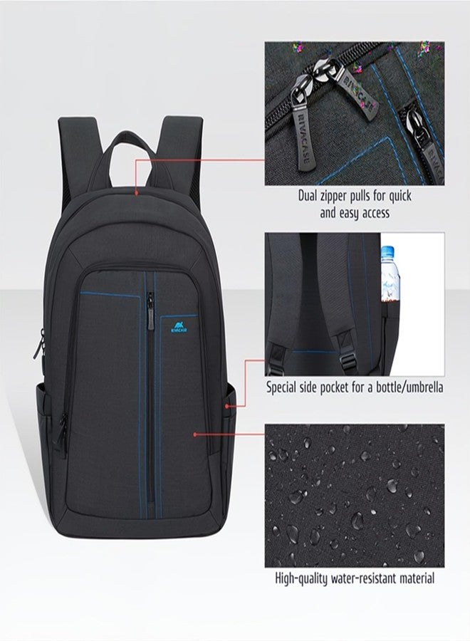 RIVACASE Alpendorf 7560 Black Laptop Canvas Water Resistant Backpack 15.6" Inches - Image 4