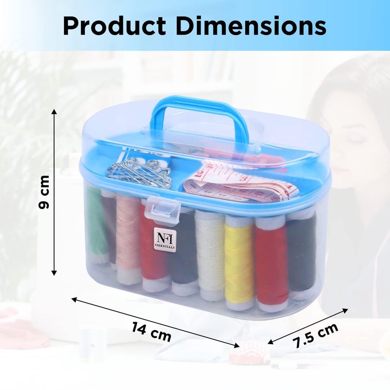 ZIPRON DoubleLayer Portable Travel Sewing Kits with All Stitching Materials for Sewing with Color Needle Threads Scissor pin Handwork Sewing Box Handwork Sewing Accessories Multicolor Pack of 1 - Image 3