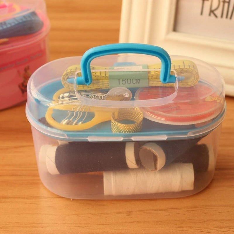 ZIPRON DoubleLayer Portable Travel Sewing Kits with All Stitching Materials for Sewing with Color Needle Threads Scissor pin Handwork Sewing Box Handwork Sewing Accessories Multicolor Pack of 1 - Image 5