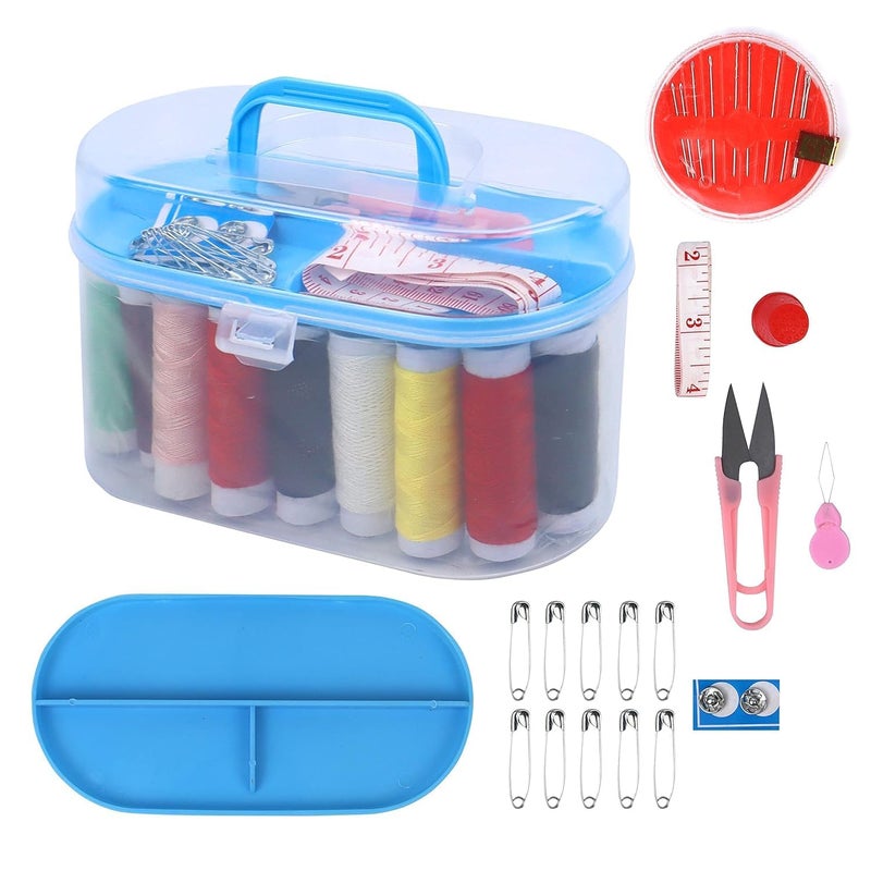 ZIPRON DoubleLayer Portable Travel Sewing Kits with All Stitching Materials for Sewing with Color Needle Threads Scissor pin Handwork Sewing Box Handwork Sewing Accessories Multicolor Pack of 1 - Image 4