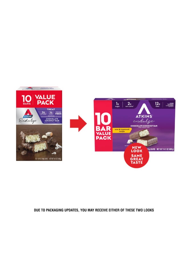 Atkins Chocolate Coconut Bar, 10 Bars, 1.41 oz (40 g) Each - Image 3