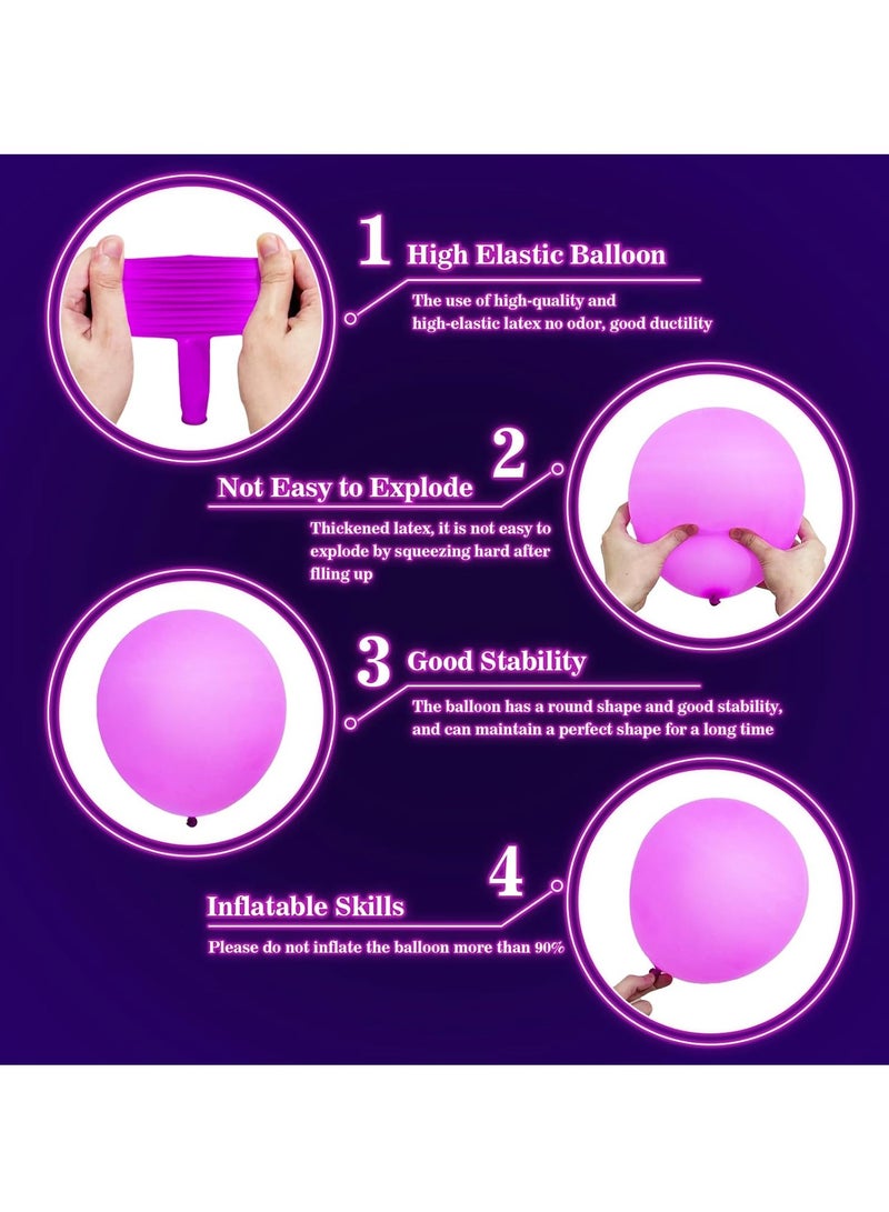 50 Pcs UV Neon Balloons Glow in the Dark Party Balloons for Birthdays, Weddings, and Blacklight Parties - Image 4