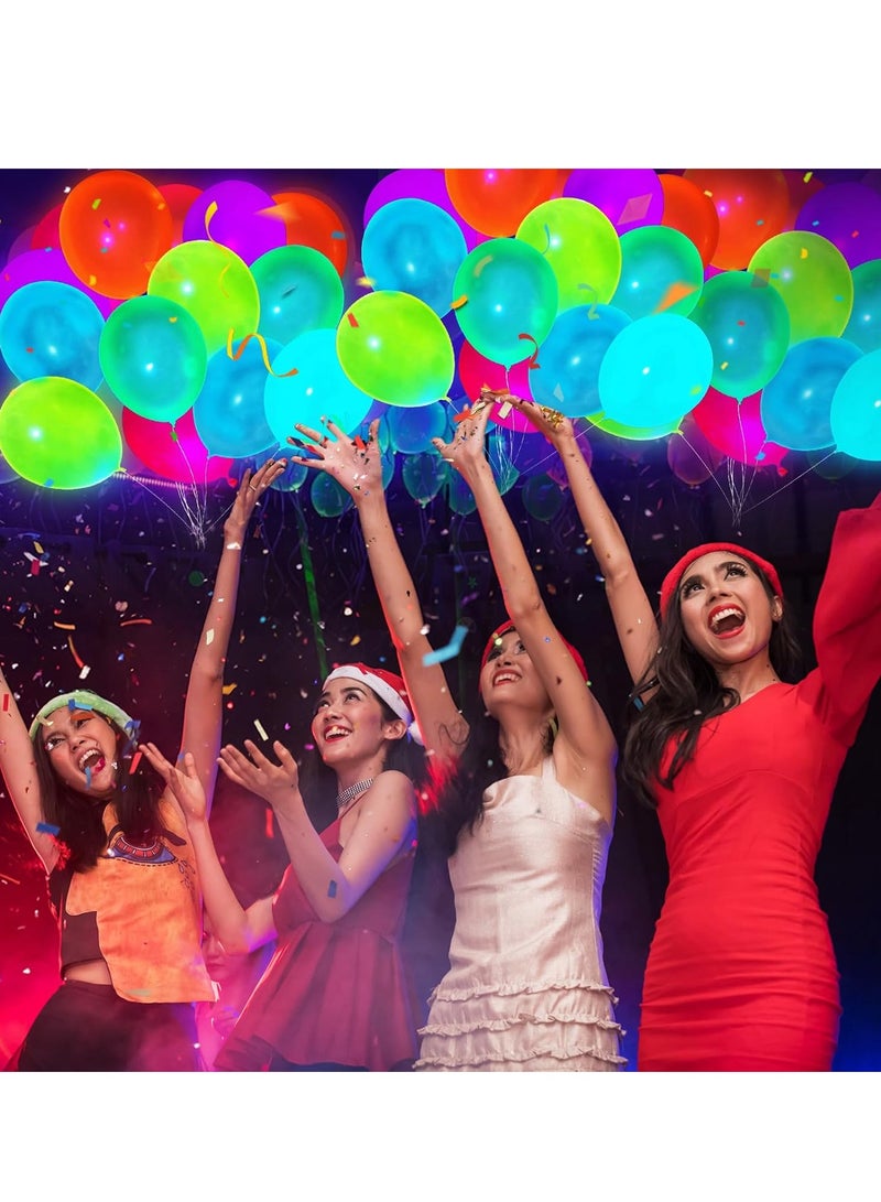 50 Pcs UV Neon Balloons Glow in the Dark Party Balloons for Birthdays, Weddings, and Blacklight Parties - Image 2