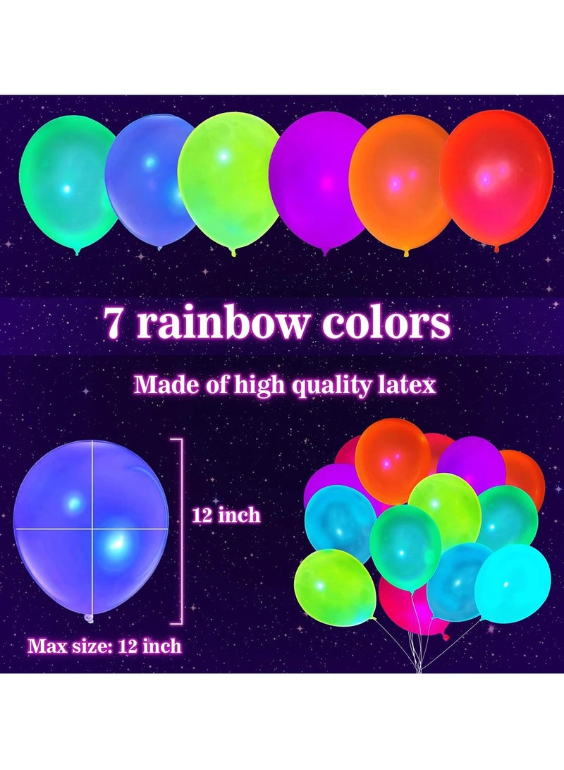 50 Pcs UV Neon Balloons Glow in the Dark Party Balloons for Birthdays, Weddings, and Blacklight Parties - Image 3