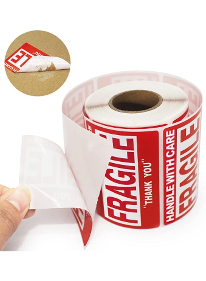Rubik 1000pcs Red Fragile Warning Stickers 3 x 2 inch, Handle With Care Thank You Strong Self Adhesive Labels for Safe Shipping Packing of Goods with Clear Large Font Text (2 Roll) - Image 4