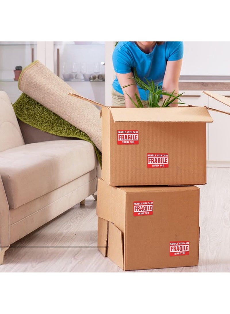 Rubik 1000pcs Red Fragile Warning Stickers 3 x 2 inch, Handle With Care Thank You Strong Self Adhesive Labels for Safe Shipping Packing of Goods with Clear Large Font Text (2 Roll) - Image 5