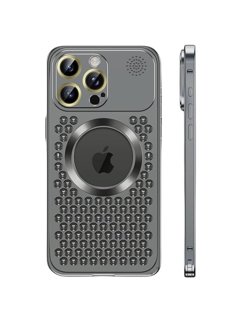 Phone case for iPhone 15 Pro Max/15 Pro/15 Plus/15, 【MagSafe compatible】 Hollow design aviation aluminum phone full protection of the camera
