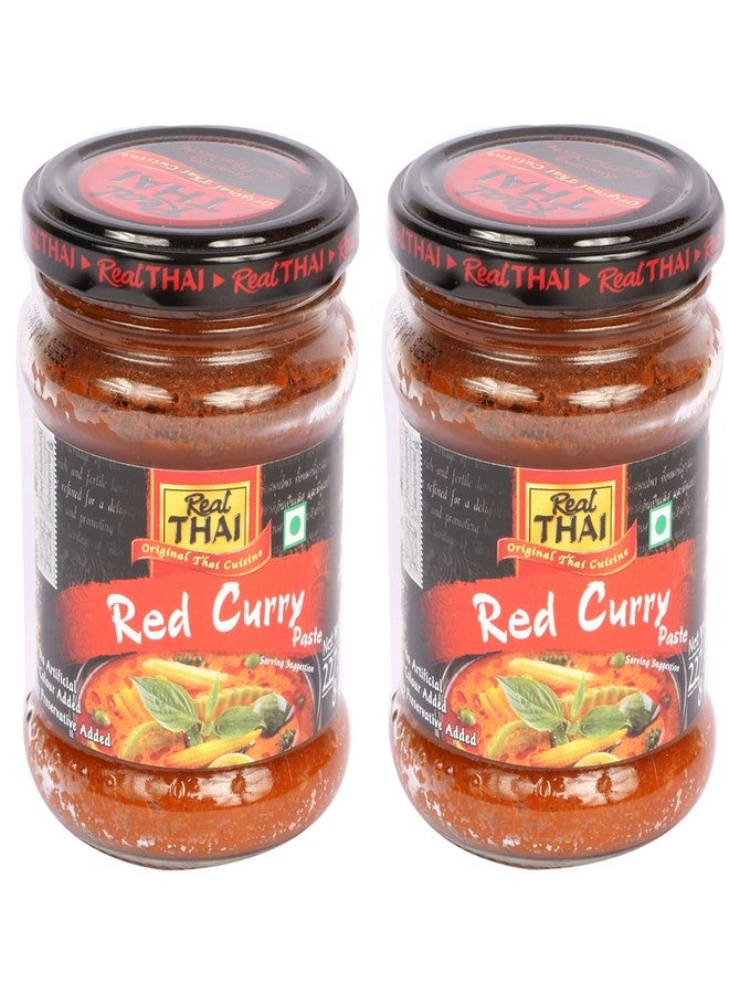Real THAI Original Thai Cuisine Red Curry Paste, 8 oz / 227 g, 2 Pack,Red & Black - Image 1