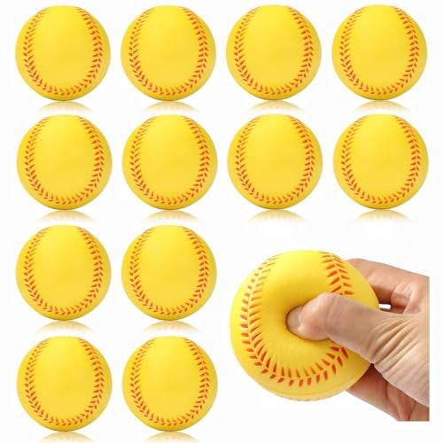 INTOWIND 12 Pack Foam Baseballs Softballs Foam Training Ball for Kids Beginners, 9 inch Practice Baseballs Tballs, Safe Throwing, Catching and Batting Practice - Image 1