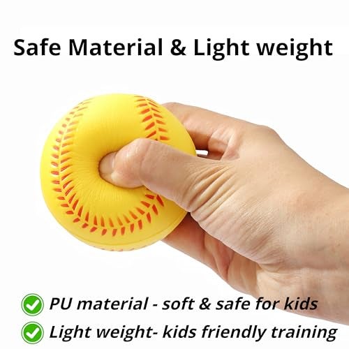 INTOWIND 12 Pack Foam Baseballs Softballs Foam Training Ball for Kids Beginners, 9 inch Practice Baseballs Tballs, Safe Throwing, Catching and Batting Practice - Image 4
