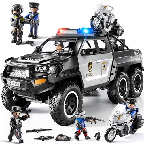 MSKOLER Police Car Toys for Boys 35 Play Vehicles for Boys Girls Ages 312 with Light and Sound Role Playing Police Truck Toys Toddler Truck Gifts for Kids Ages 48 - Image 1