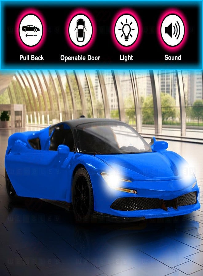 Wembley Die Cast Ferrari Car Toy | 1:32 Scale Metal Diecast Model Car for Kids with Openable Doors, Light & Engine Sound | Pull Back Action Realistic Collectible Vehicle Boys Toys for Kids - Image 4