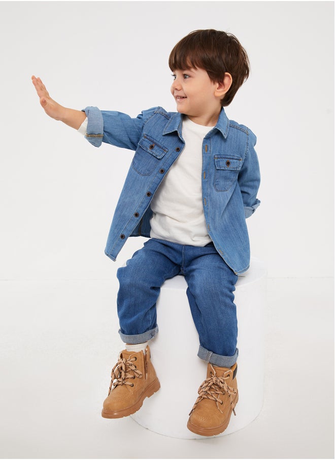LC WAIKIKI Baby Boy Jeans Shirt Long Sleeve  - Image 1