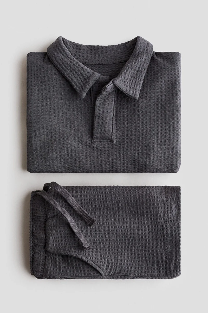 H&M  2-piece waffled cotton set for Men | Best Price UAE
