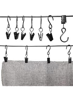 ماركة غير محددة Stainless Steel S Hooks Curtain Clips, 50 Pack Hanging Party Lights Clips Hangers Gutter Photo, Art Craft Display, 2.4 Inch Long, Black  - Image 5